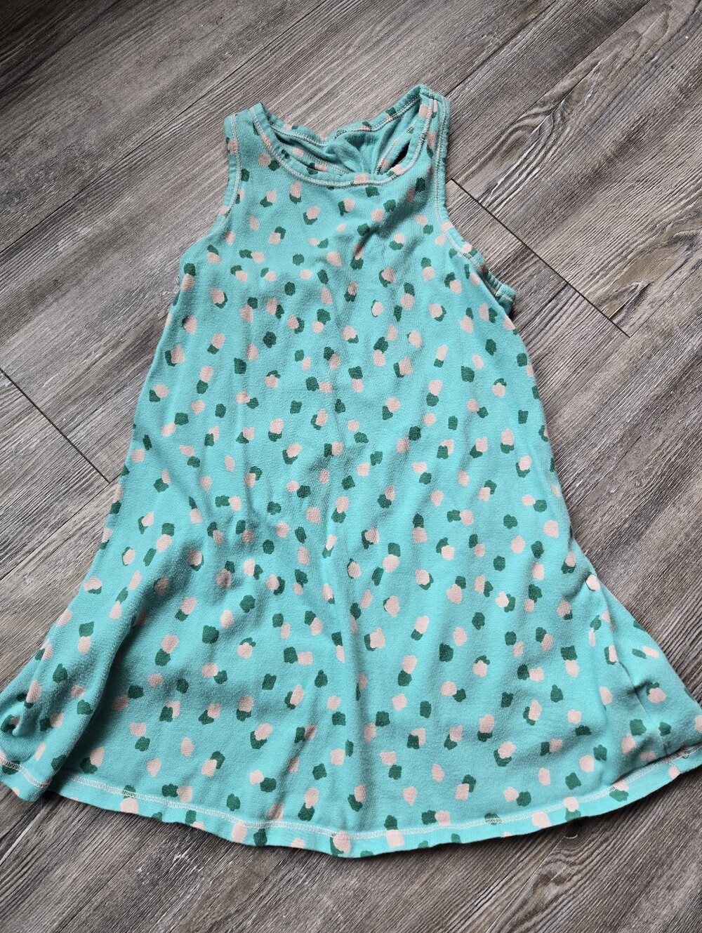 Girls' Aqua Dot Swing Tank Dress